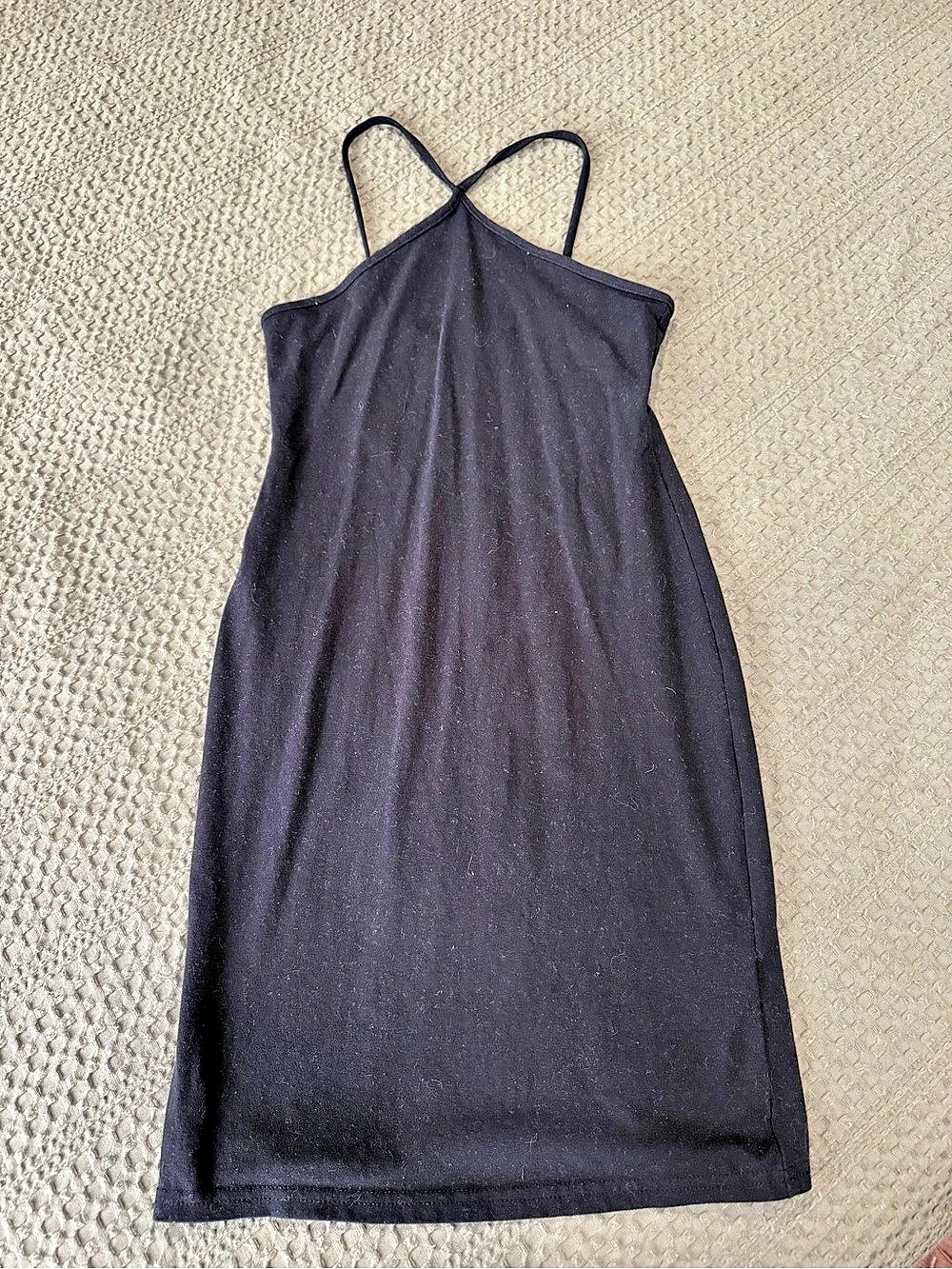 H&M Sculpt Knit Criss Cross Dress Black Strappy Mini Dress